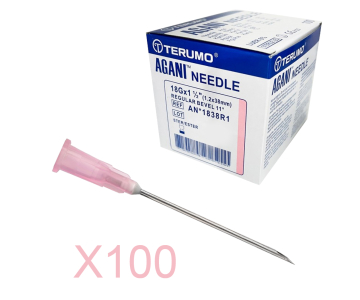 Aiguilles Agani - 18G - Rose - Bte 100 - TERUMO