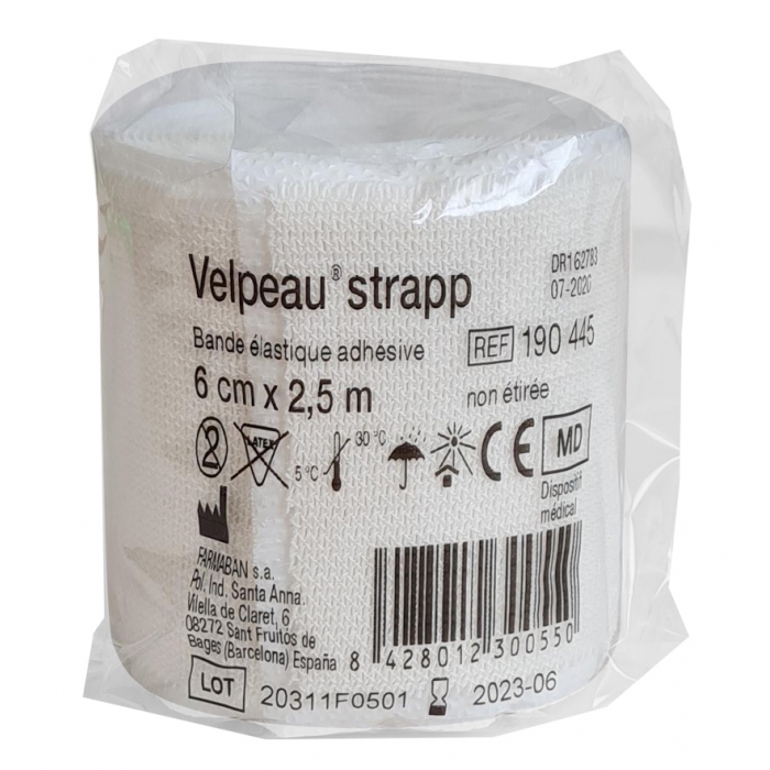 Velpeau Strapp Bandage élastique adhésif 2,5mX10cm 1pc
