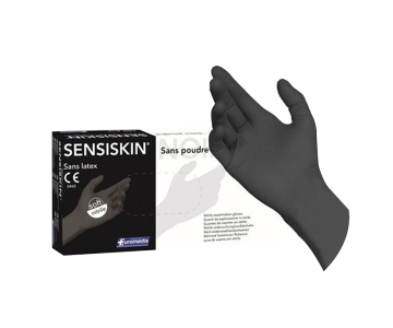 Gants Nitrile - Non Poudrés - Sensiskin - Noir - Bte de 100 - EUROMEDIS