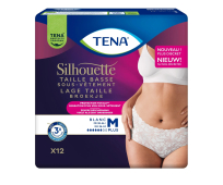 TENA Silhouette Plus - Taille basse - Blanc - Taille M - Paquet de 12