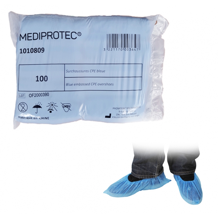 Sur-Chaussure - Bleu - En PE - Paquet de 100 - MEDIPROTEC - Protection des  Pieds - Univers Santé