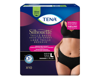 TENA Silhouette Plus - Taille basse - Noir - Taille L - Paquet de 10